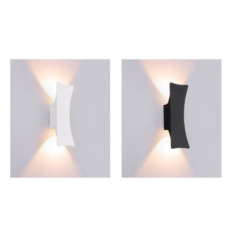 Modern Simple Rectangular Curved LED Outdoor Waterproof Wall Sconce Lamp | Stornfield