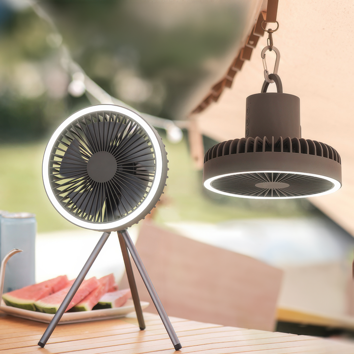 Portable Rechargeable Fan with LED and Built in Power Bank | Stornfield