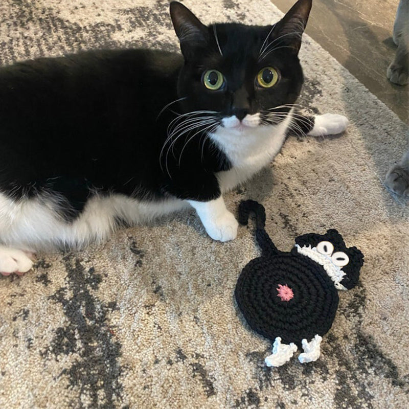 Funny Cat Butt Coasters Cat Butt Cup Mat Knitted Gift for Cat Lovers | Stornfield