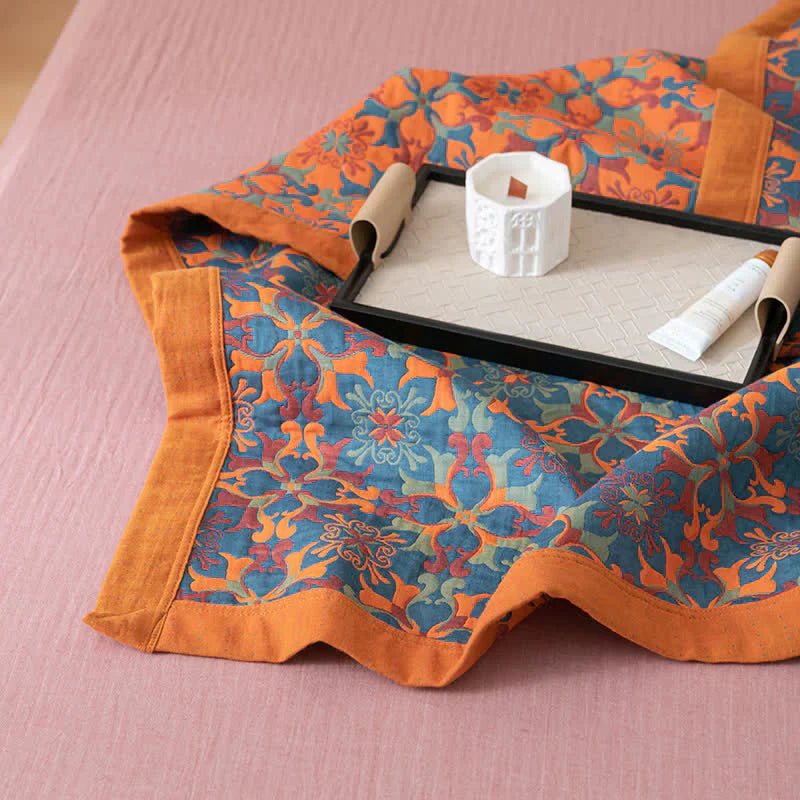 Stornfield | & Blue Pattern Six-Layer Cotton Quilt - TerraLoom