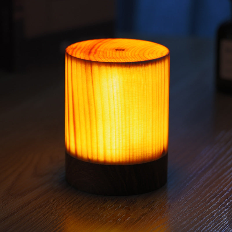 Cordless LED table lamp with rechargeable battery and touch control – Warm wood design for a cozy atmosphere | Stornfield