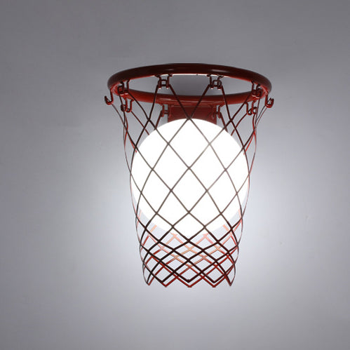 Stornfield | Slamora Applique Murale Enfant | Design Panier de Basketball | Verre & Métal | Style Art Déco | Lumière de Chambre