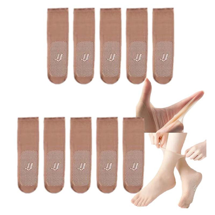 Spring Summer Invisible Non-Slip Crystal Silk Socks | Stornfield