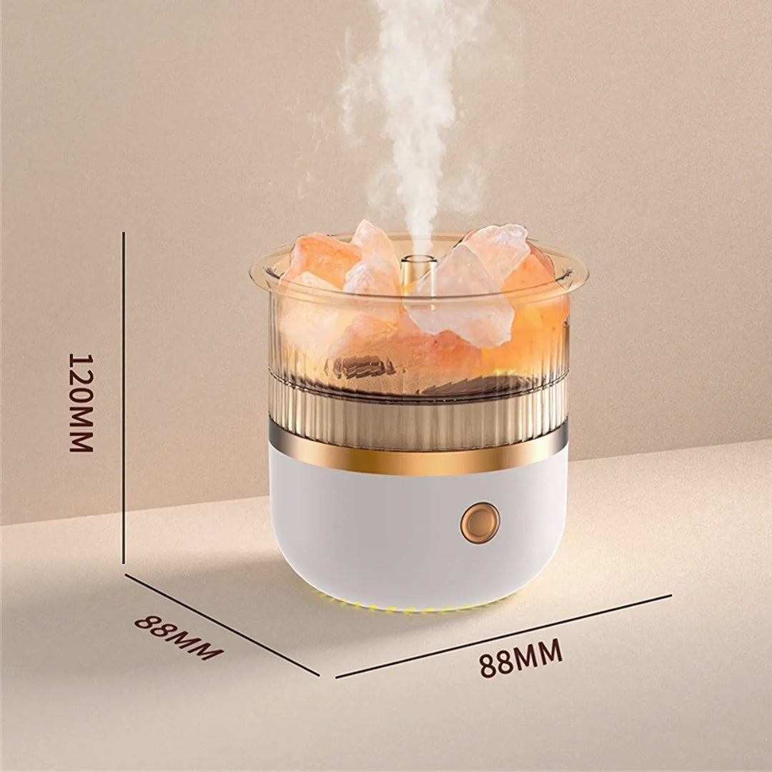 SereniGlow Crystal Salt Humidifier | USB Aroma Diffuser – Night Light & Air Purifier – For Relaxation, Stress Relief & Improved Air Quality Stornfield