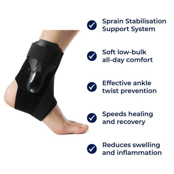 SteadyStep | Ankle Support Brace – Sprain Stabilization – Soft, Space-Saving Support – Prevents Twisting – Accelerates Recovery – Reduces Swelling Stornfield