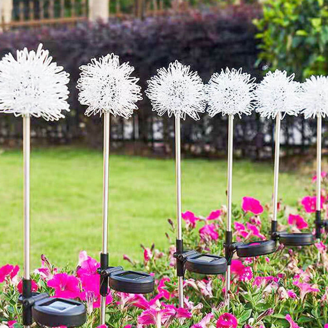 Solar Dandelion Aluminum Wire Globe Light LED Outdoor Waterproof Luminous Garden Insert Ground Landscape Light | Stornfield