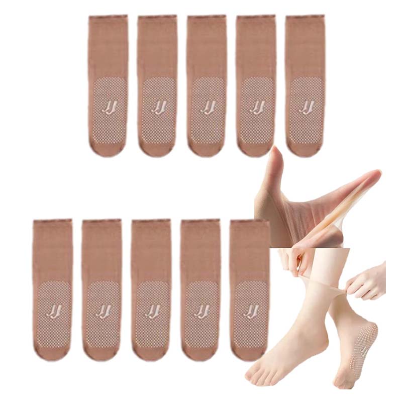 Spring Summer Invisible Non-Slip Crystal Silk Socks | Stornfield