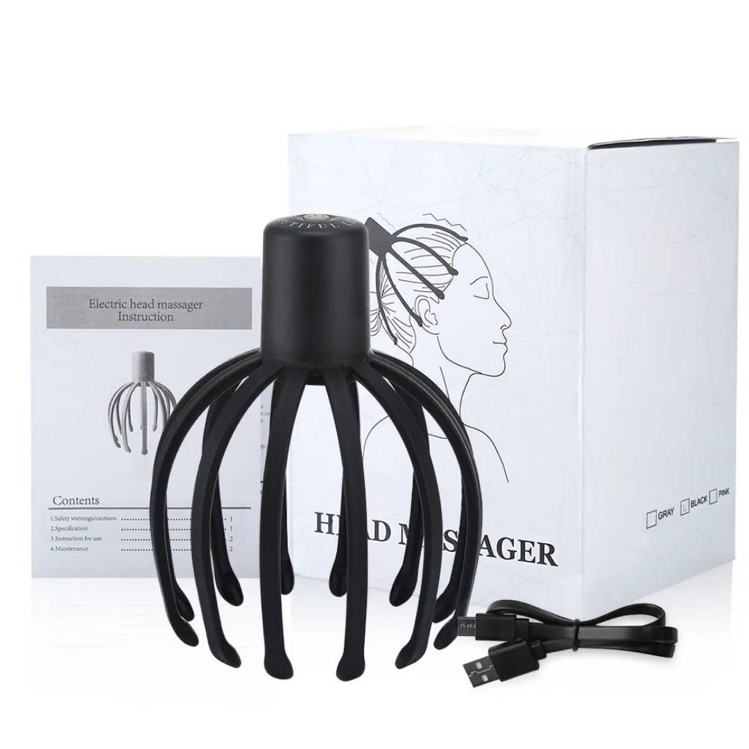 CalmFlow Smart Electric Octopus Head Massager | Scalp Massager - Stress Relief - Sleep Improvement - Stornfield Multi-directional Vibration Head Massager