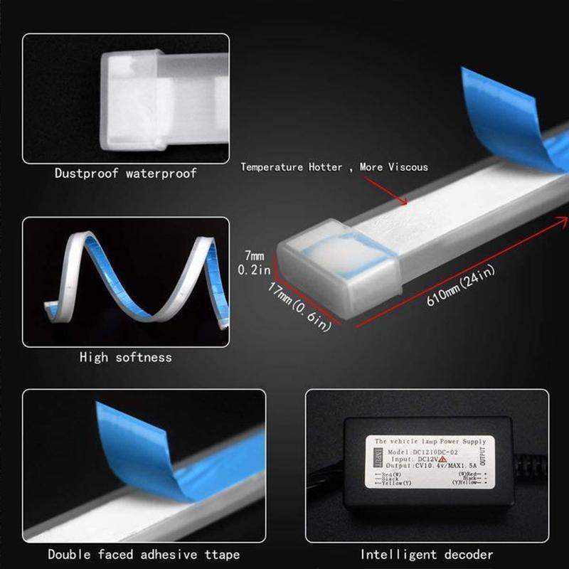 Stornfield | Flexible DRL LED Night & Daytime Running Light Strip (No Disassembling Needed)