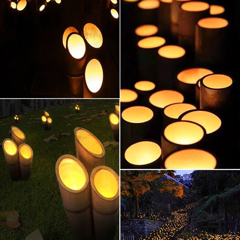 Contemporary Creative Waterproof Solar Resin Bamboo LED Landscape Lighting Outdoor Light For Garden | Stornfield