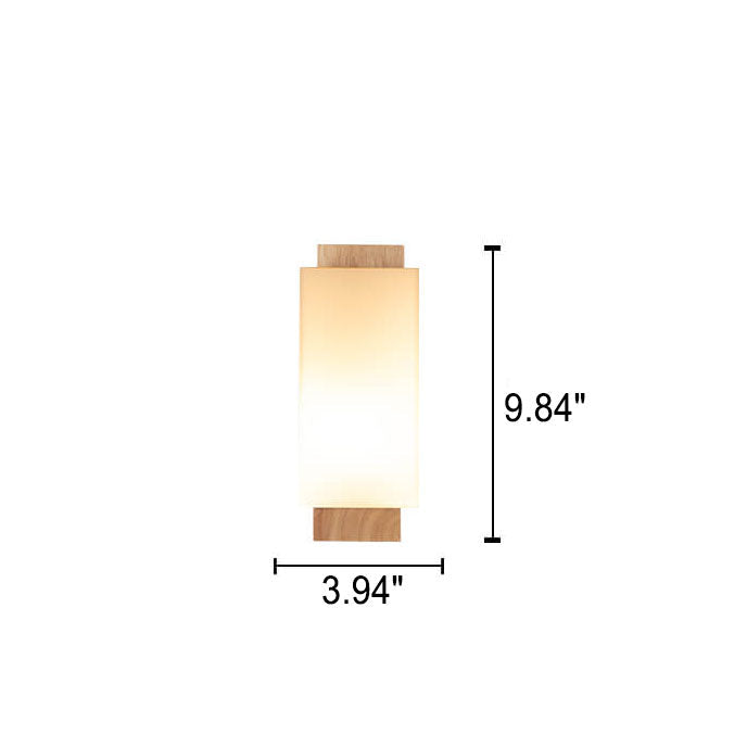 Stornfield | Modern Minimalist Solid Wood Square Glass 1-Light Wall Sconce