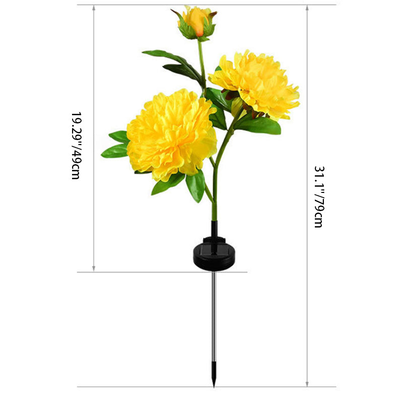 Contemporary Creative Solar Peony Flower LED Waterproof Lawn Landscape Insert Light For Outdoor Patio | Stornfield