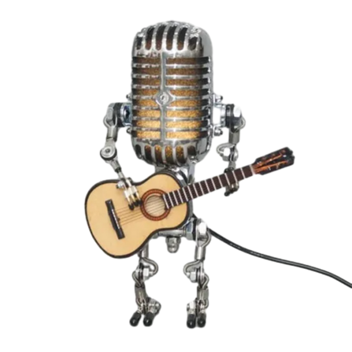 Retro Microphone Robot Metal Desk Lamp | Stornfield