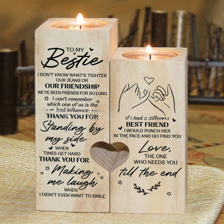 Smile A Lot More - Wooden Candle Holder with Candle Gift for Your Loved Ones | Stornfield
