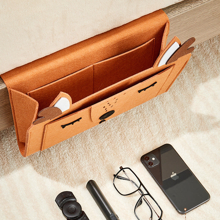 Hanging bag for nightstand storage | Stornfield