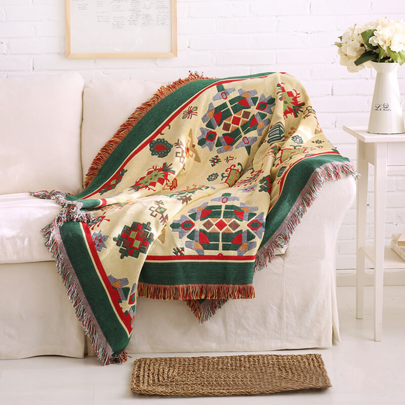 Bohemian knitted throws for sofa decor | Stornfield