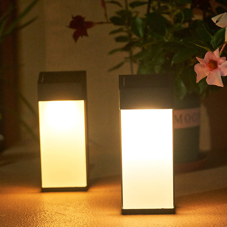 Solar Square Frosted Glass Waterproof Outdoor LED Wall Sconce Lamp | Stornfield