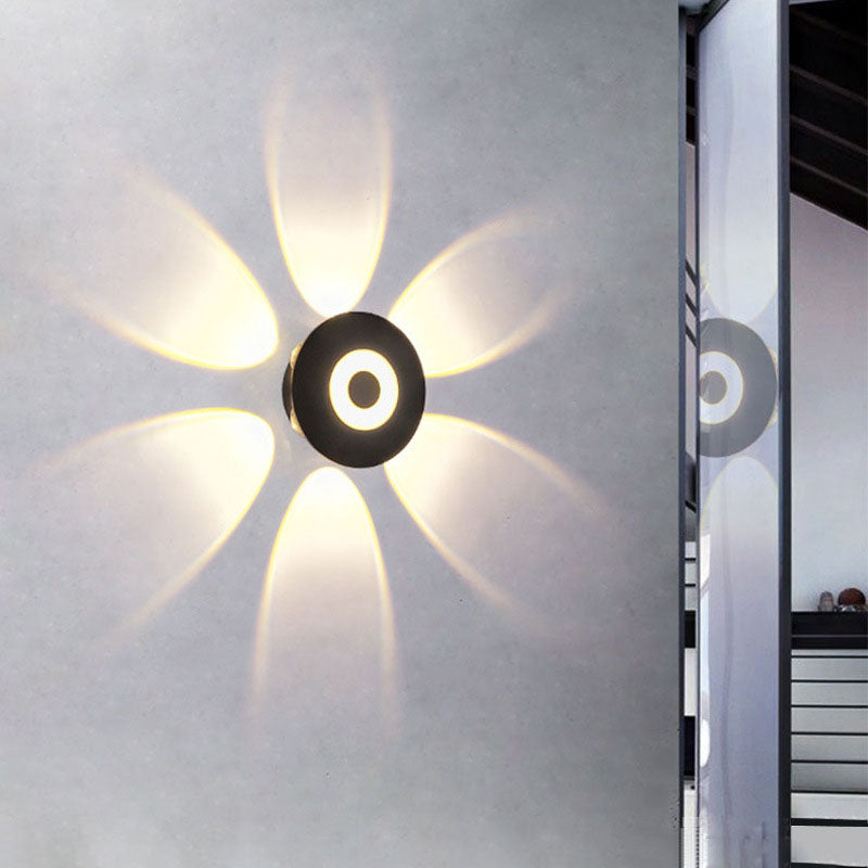 Contemporary Scandinavian Aluminum Round Shade LED Wall Sconce Lamp For Outdoor Patio | Stornfield