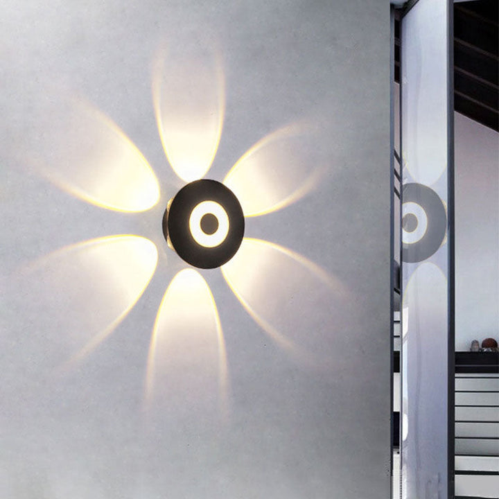 Contemporary Scandinavian Aluminum Round Shade LED Wall Sconce Lamp For Outdoor Patio | Stornfield