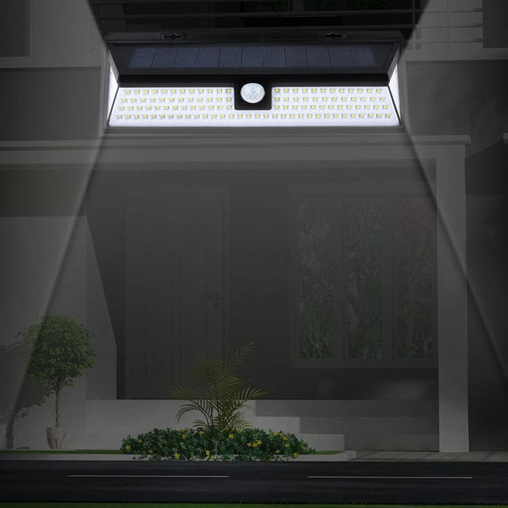 Modern Black Rectangular Human Sensor Solar Waterproof Outdoor Garden LED Wall Light | Stornfield