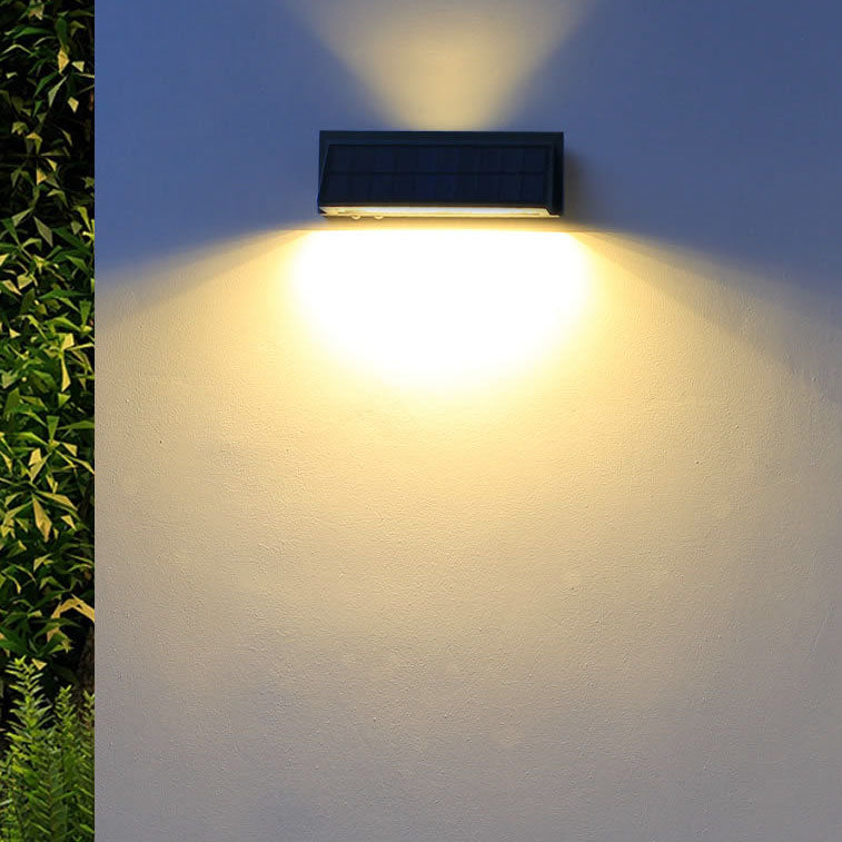Outdoor Solar Waterproof Rectangular Slant LED Patio Wall Sconce Lamp | Stornfield