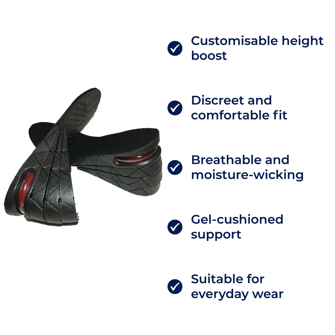 Heelsure | Heel Lift Inserts – Adjustable Height – Breathable Gel Cushioning – Discreet Comfort for Work, Sports, or Everyday Wear Stornfield