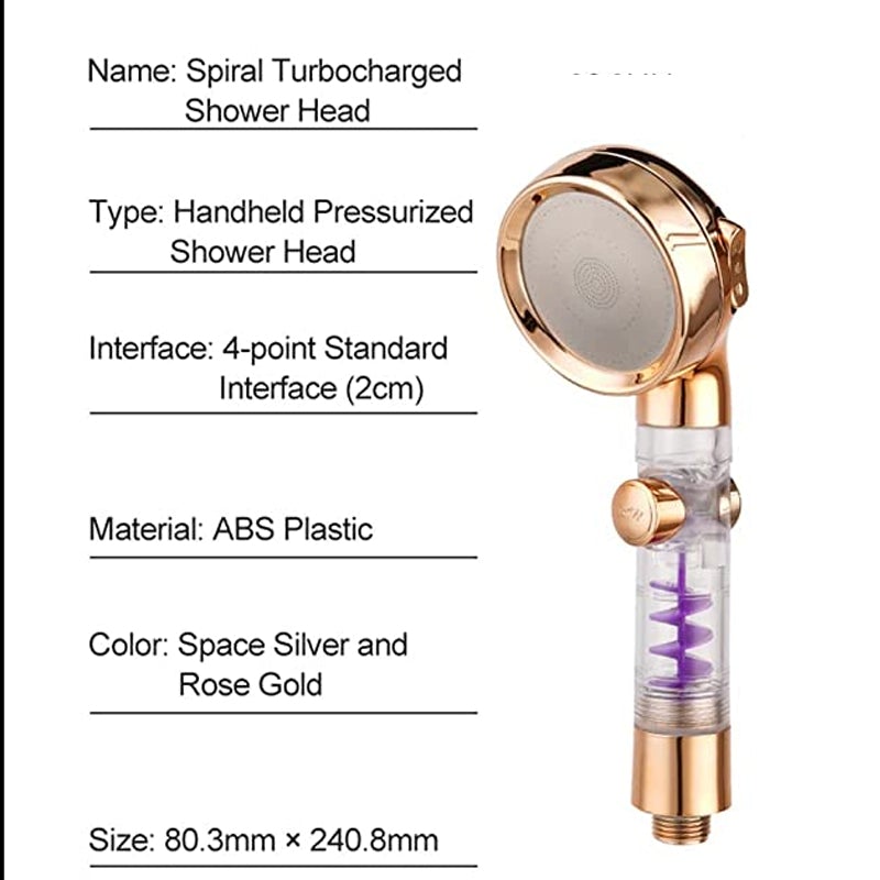 3-Mode Adjustable Turbocharged Shower Head | Stornfield