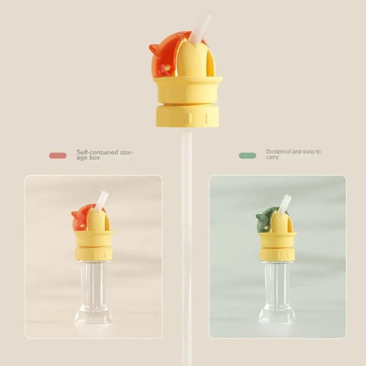Reusable drinking bottle for children with straw lid | Stornfield