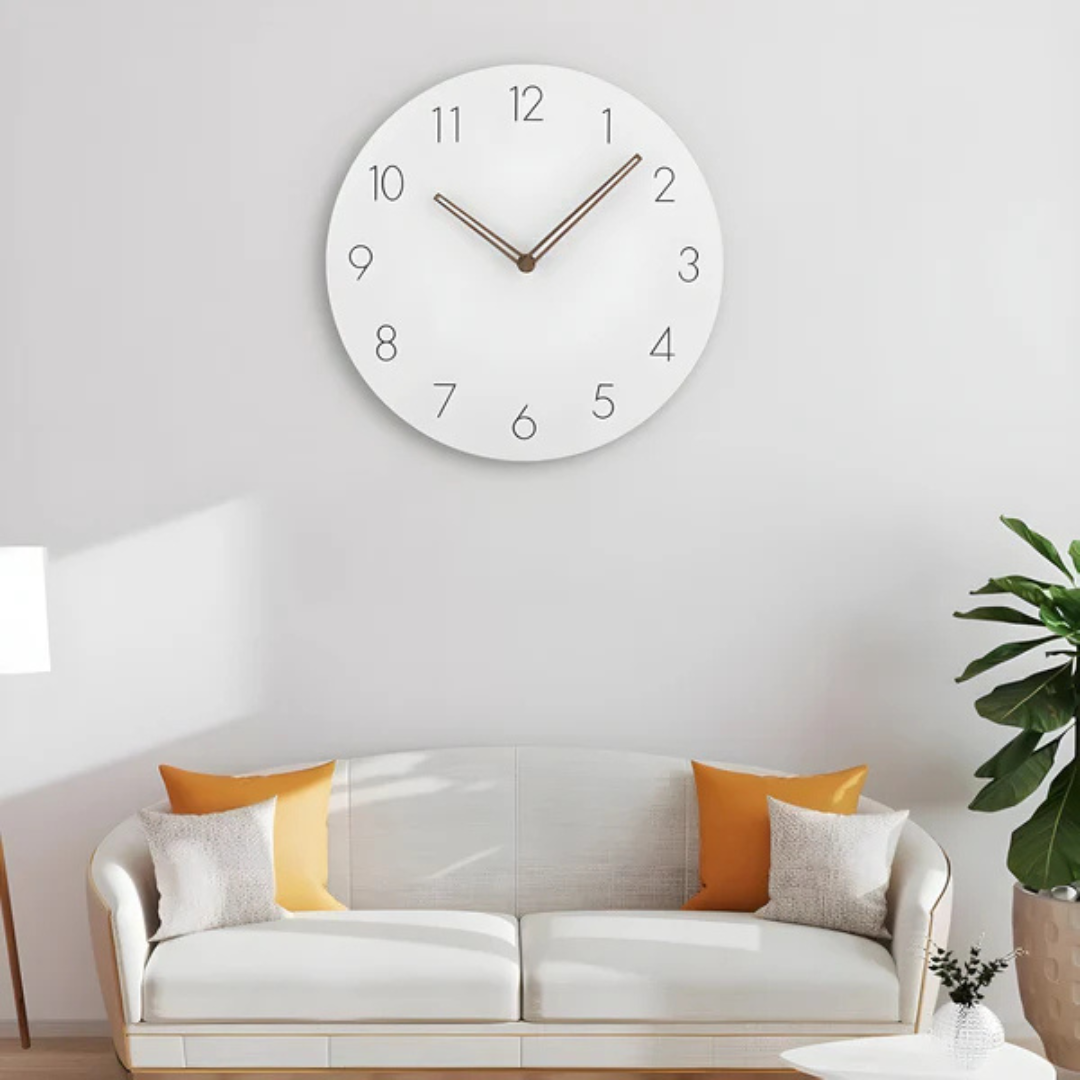 Stornfield | Large Wooden Wall Clock – Minimalist Design with Silent Movement
