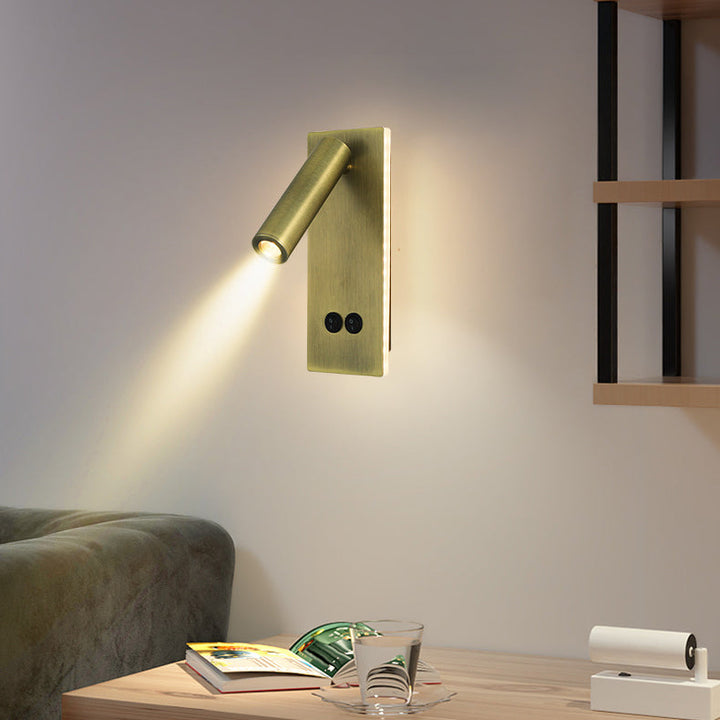 Stornfield | Rectangular Round Minimalist Modern Aluminum Iron LED Wall Lamp for Bedroom