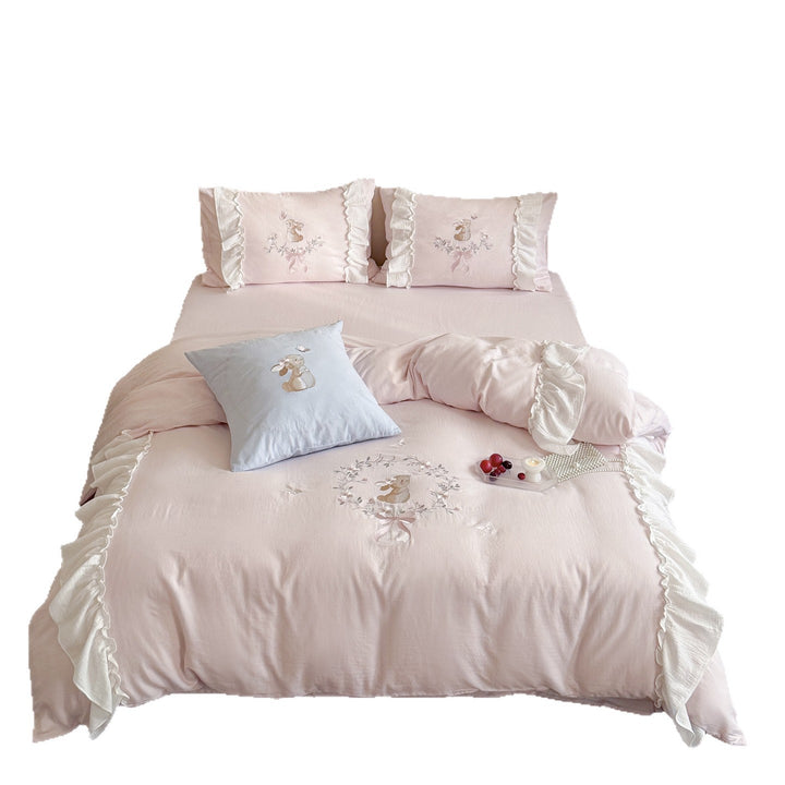 Cotton bedding set, double gauze with embroidery