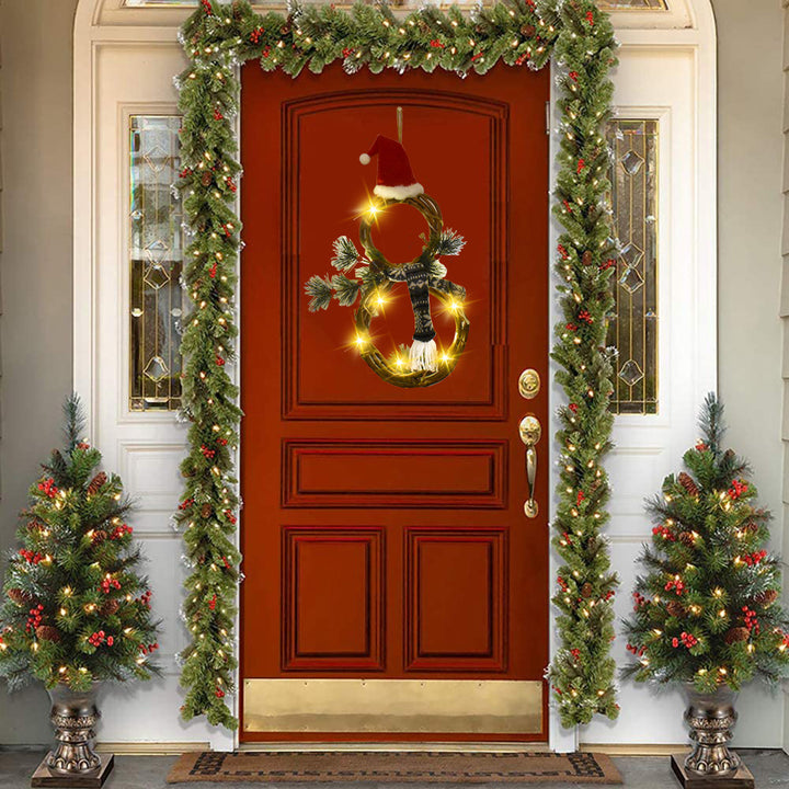 Handcrafted Christmas wreath made of wood