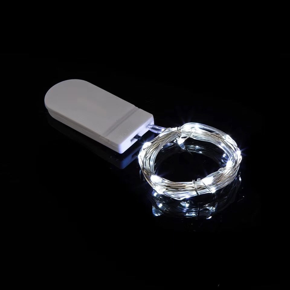 LED Copper Wire String Lights with Button Cells