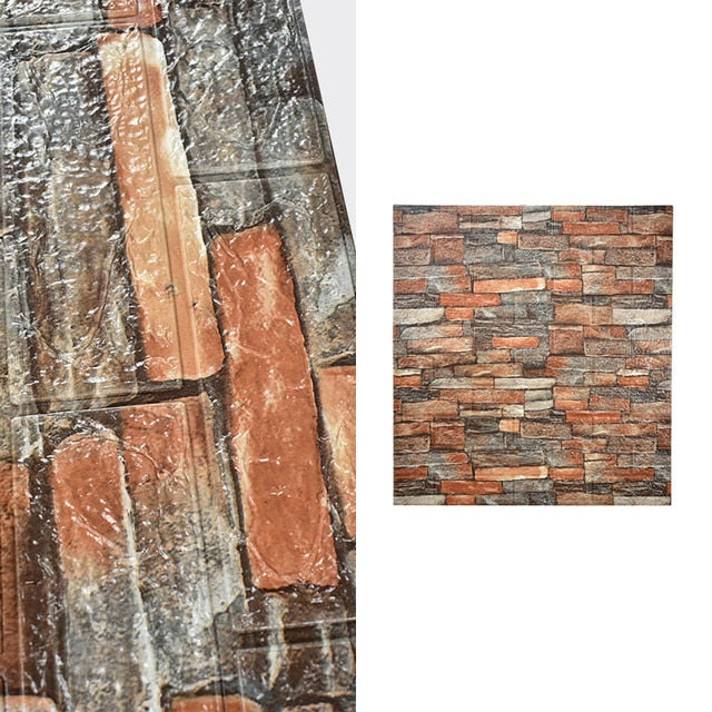 10pcs 3D Brick Pattern Waterproof Self-Adhesive Wallpaper | Stornfield