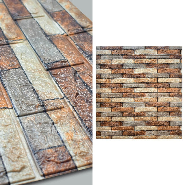 10pcs 3D Brick Pattern Waterproof Self-Adhesive Wallpaper | Stornfield