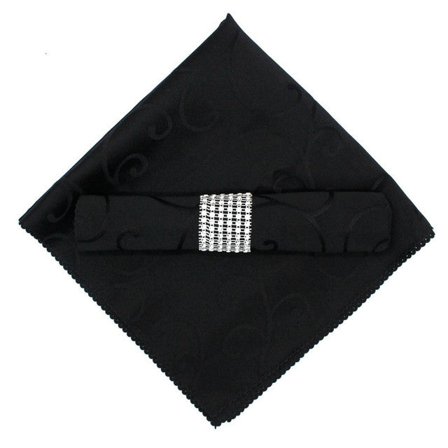 10pcs Polyester Jacquard Table Napkin Dinner Napkins Handkerchiefs | Stornfield