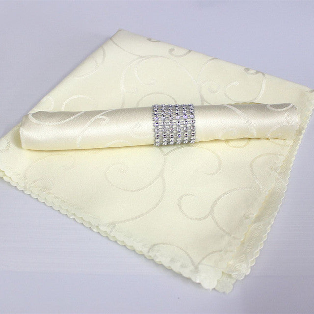 10pcs Polyester Jacquard Table Napkin Dinner Napkins Handkerchiefs | Stornfield