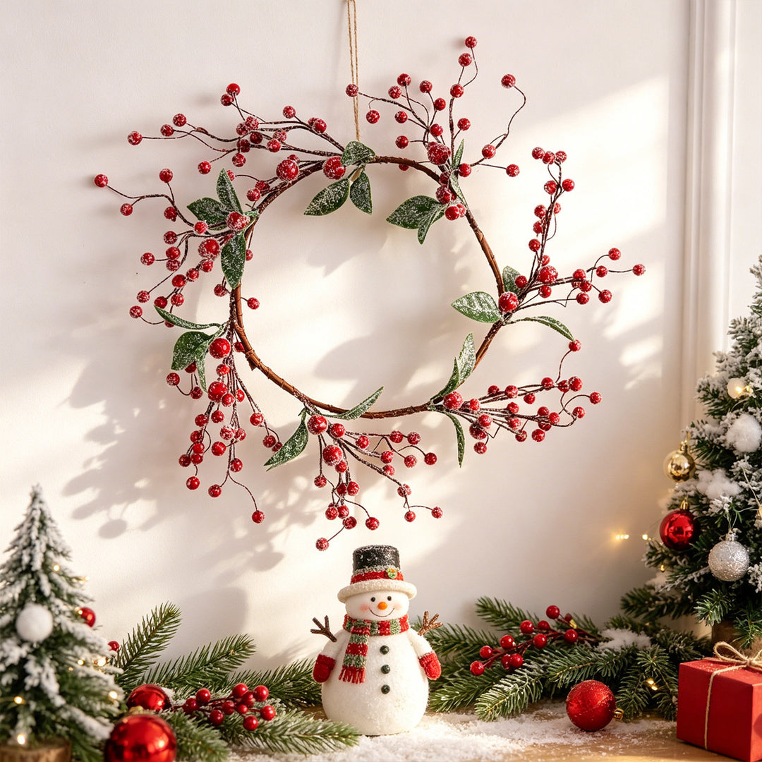 Christmas wreath with red berries