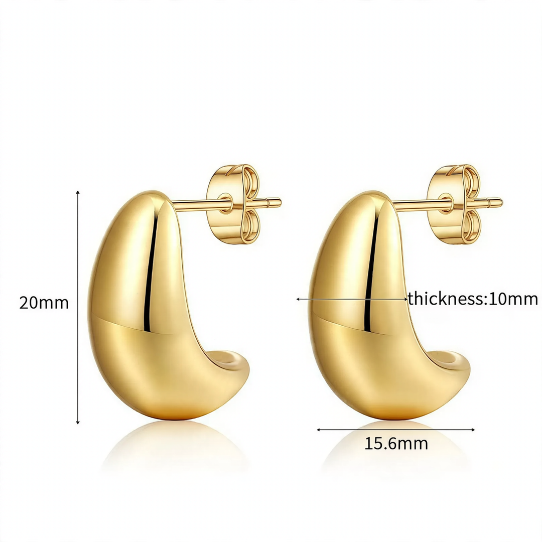 Crescent moon earrings made of stainless steel
