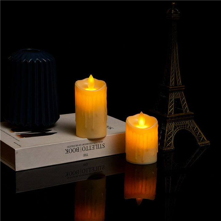 LED Real Wax Look Candle, cylindrical