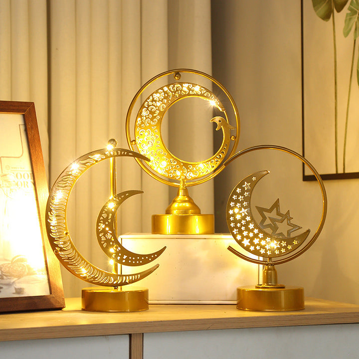 LED decorative light made of iron, moon and star design