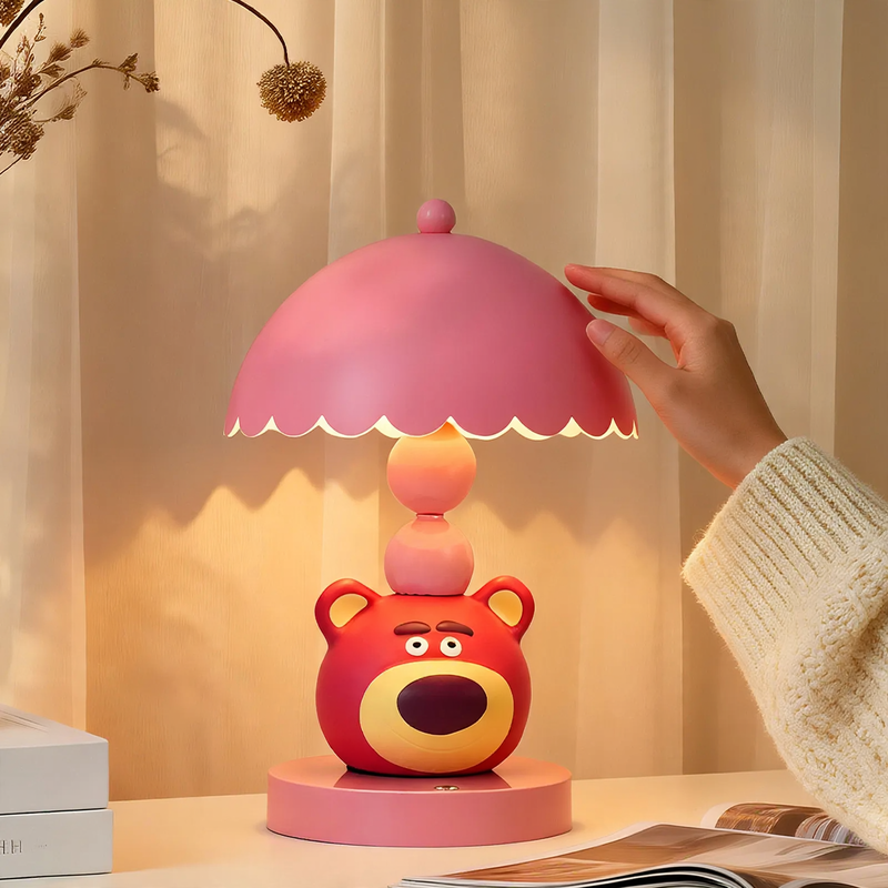 Cute strawberry bear table lamp for children