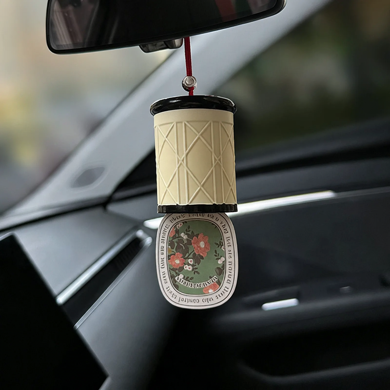 Retro-Car Air Freshener for Rearview Mirror, Cylinder Design