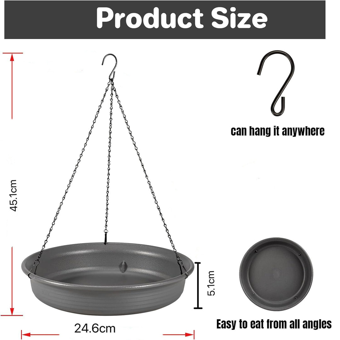 Hanging feeder and birdbath made of plastic