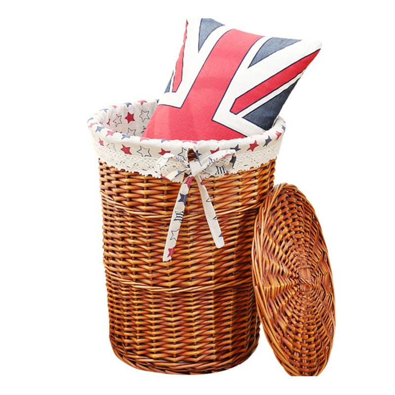 Women's laundry basket with decorative fabric lining and practical carrying handle Stornfield