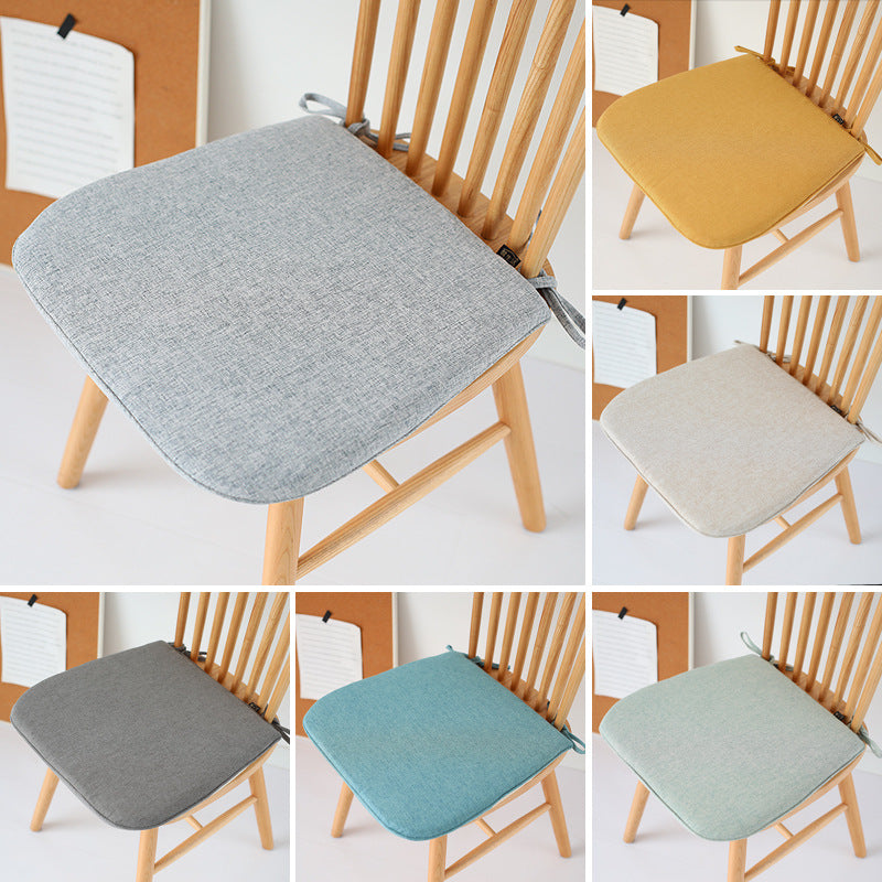 Padded chair cushion with ties and breathable linen mix Stornfield