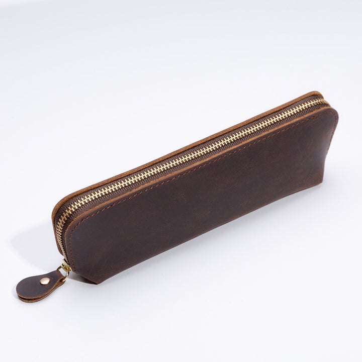Premium Leather Zippered Pencil Case