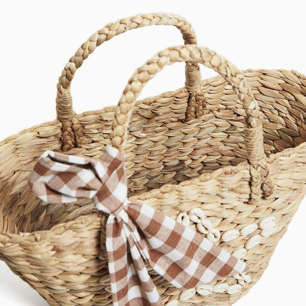Trendy Basket Bag with Decorative Tied Belt Stornfield