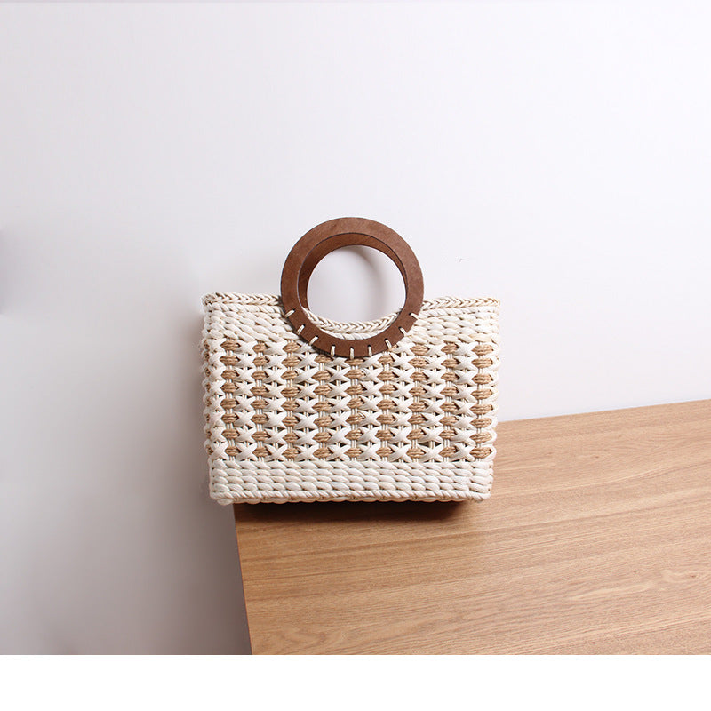 Handbag with Round Wooden Handle Stornfield