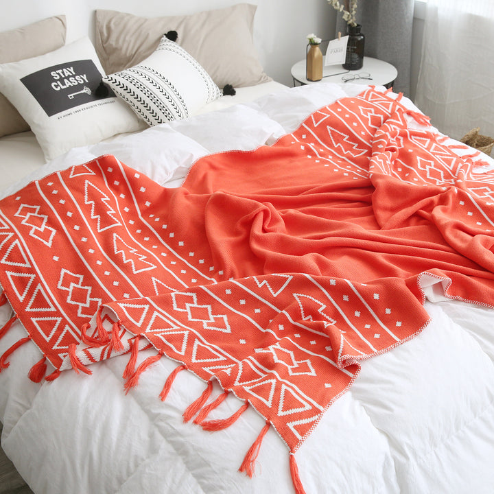 Women Cozy Knit Blanket with Modern Patterns Stornfield